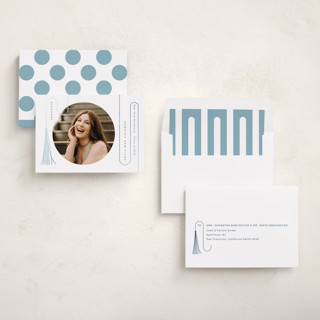 This is a snow graduation announcements with foil pressed by letterfix called tale of tassel printing on recycled smooth signature in standard