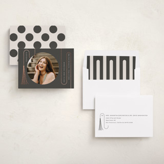 This is a luxury graduation announcements with foil pressed by letterfix called tale of tassel printing on recycled smooth signature in standard