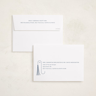This is a snow graduation announcements with foil pressed by letterfix called tale of tassel printing on recycled smooth signature in standard