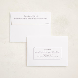 This is a lilac graduation announcements with foil pressed by Emily Betts called simply sweet frame printing on recycled smooth signature in standard
