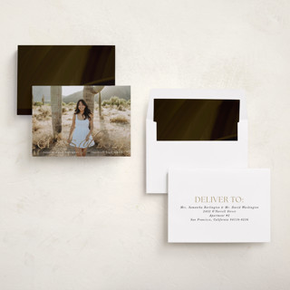 This is a vanilla graduation announcements with foil pressed by Morgan Kendall called timeless grad printing on recycled smooth signature in standard