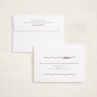 This is a orchid graduation announcements with foil pressed by Susan Zinader called tassel scallop printing on recycled smooth signature in standard