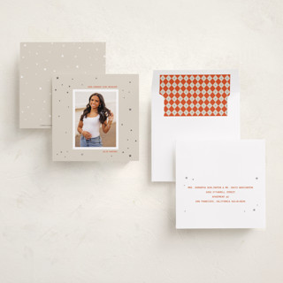 This is a natural graduation announcements with foil pressed by Jenna Holcomb called starring printing on recycled smooth signature in standard