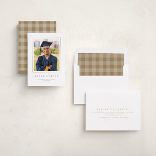 This is a snow graduation announcements with foil pressed by Sarah Curry called serif printing on recycled smooth signature in standard