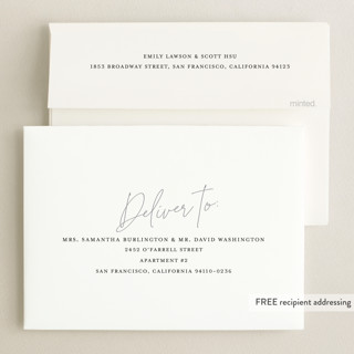 This is a sterling graduation announcements with foil pressed by That Girl Press called around the corner printing on recycled smooth signature in standard