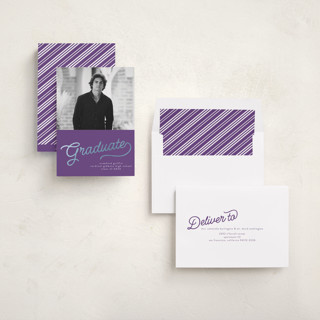 This is a capitol graduation announcements with foil pressed by BR Designs called retro vintage grad printing on recycled smooth signature in standard