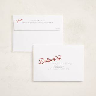This is a tomato graduation announcements with foil pressed by BR Designs called retro vintage grad printing on recycled smooth signature in standard