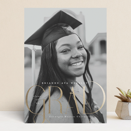 swirl FoilPressed Graduation Announcements by Everett Paper Goods Minted