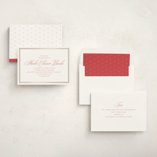 This is a crimson graduation announcements with foil pressed by Megan Davis called scholarly charm printing on signature in standard