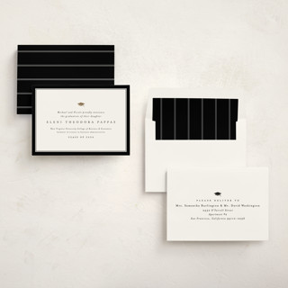 This is a newsprint graduation announcements with foil pressed by Lea Delaveris called gazette printing on signature in standard