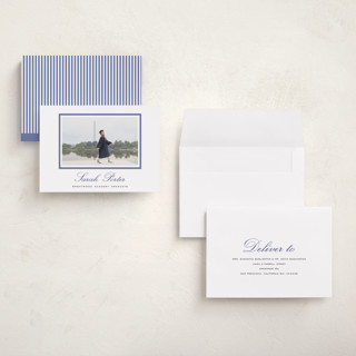 This is a indigo graduation announcements with standard by Sara Hicks Malone called longwood printing on recycled smooth signature in grand