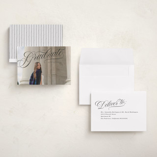 This is a ink graduation announcements with standard by Tamara Hilje called nostalgia printing on recycled smooth signature in grand