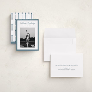 This is a ocean graduation announcements with standard by Pati Cascino called silo printing on recycled smooth signature in grand