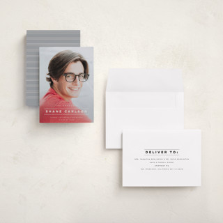 This is a mist graduation announcements with standard by Emily Sabol Goss called headlined printing on recycled smooth signature in grand