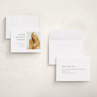 This is a snow graduation announcements with standard by Meggy Masters called divided printing on recycled smooth signature in grand