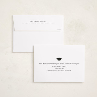 This is a limestone graduation announcements with standard by Erica Krystek called classy stack printing on recycled smooth signature in grand