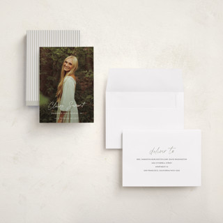 This is a snow graduation announcements with standard by Sara Hicks Malone called journal  printing on recycled smooth signature in grand