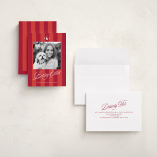 This is a cherry graduation announcements with standard by Susan Zinader called bexley printing on recycled smooth signature in grand