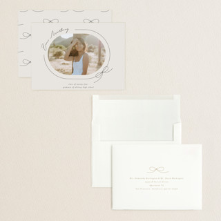 This is a latte graduation announcements with standard by Blustery August called etna printing on recycled smooth signature in grand