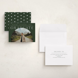 This is a evergreen graduation announcements with standard by Pixel and Hank called vision printing on recycled smooth signature in grand