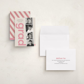 This is a bubblegum graduation announcements with standard by Morgan Kendall called film strip printing on recycled smooth signature in grand