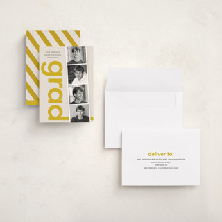 This is a pineapple graduation announcements with standard by Morgan Kendall called film strip printing on recycled smooth signature in grand