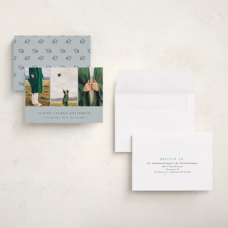 This is a sea graduation announcements with standard by Morgan Kendall called carousel printing on recycled smooth signature in grand