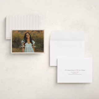 This is a sand graduation announcements with standard by Megan Cash called fluid printing on recycled smooth signature in grand