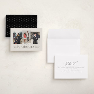 This is a clay graduation announcements with standard by Olivia Raufman called our grads printing on recycled smooth signature in grand