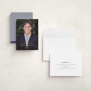 This is a cloud graduation announcements with standard by Sara Hicks Malone called academy printing on recycled smooth signature in grand