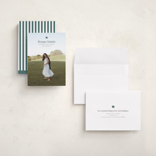 This is a fairway graduation announcements with standard by Carolyn MacLaren called elated cap printing on recycled smooth signature in grand