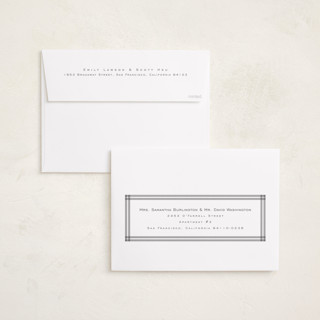 This is a graphite graduation announcements with standard by Lea Delaveris called woven frame printing on recycled smooth signature in grand