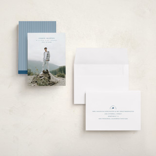This is a ocean graduation announcements with standard by Owl and Toad called understated printing on recycled smooth signature in grand