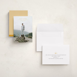 This is a sunshine graduation announcements with standard by Owl and Toad called understated printing on recycled smooth signature in grand