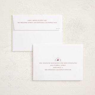 This is a crimson graduation announcements with standard by Owl and Toad called understated printing on recycled smooth signature in grand