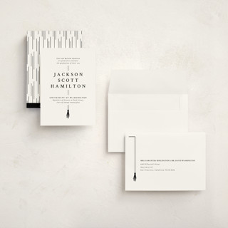 This is a onyx graduation announcements with standard by Amy Payne called tassel line printing on signature in grand