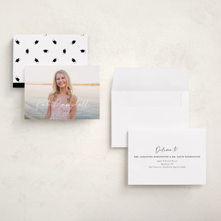 This is a linen graduation announcements with standard by Erica Krystek called signature grad printing on recycled smooth signature in grand