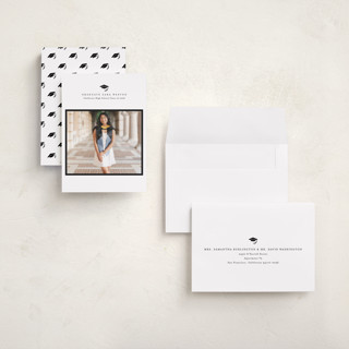 This is a cotton graduation announcements with standard by Stacey Meacham called elegant frame printing on recycled smooth signature in grand