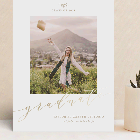 Scripted FoilPressed Grand Graduation Announcements by Jennifer