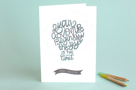 inspirational balloon graduation greeting cards minted, Greeting card