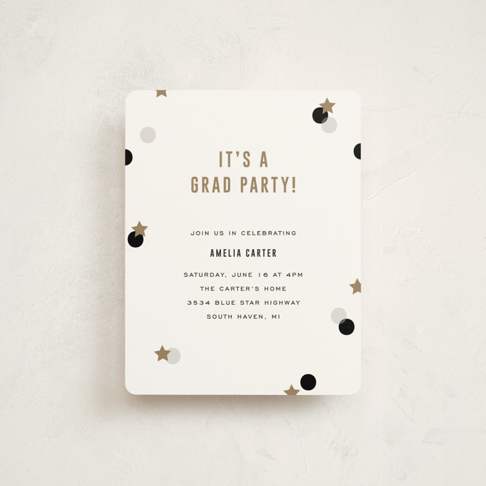 "Grad Confetti" - Preppy Graduation Insert Cards in Twinkle by Pixel and Hank.