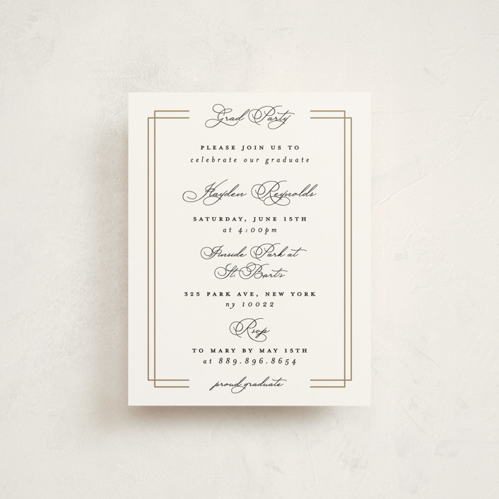 "Minimalist Elegance" - Graduation Insert Cards in Ink by Ana de Sousa.