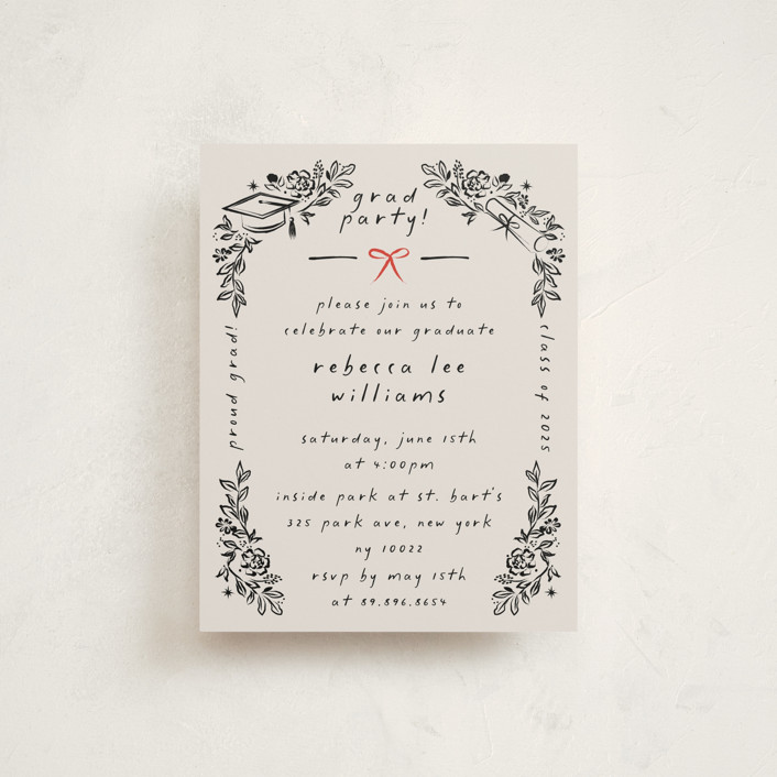 "Celebratory Frame" - Graduation Insert Cards in Linen by Ana de Sousa.