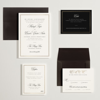 This is a snow wedding invitations with foil pressed by Sarah Brown called traditionalist printing on signature in grand
