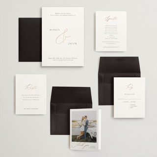 This is a cotton wedding invitations with foil pressed by Angela Thompson called eloquent printing on signature in grand