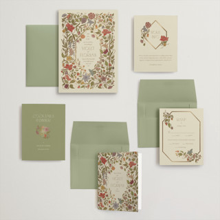 This is a mint wedding invitations with foil pressed by Simona Camp called radiant botany printing on signature in grand