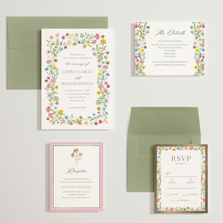 This is a garden wedding invitations with foil pressed by Yaling Hou Suzuki called bright garden printing on signature in grand