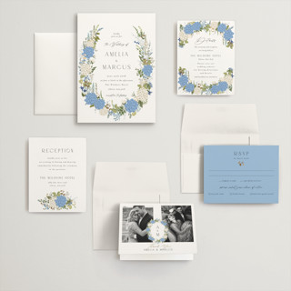 This is a coastal wedding invitations with foil pressed by Susan Moyal called garden whisper printing on signature in grand