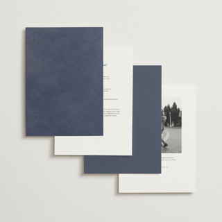 This is a navy wedding invitations with foil pressed by Emily Betts called vintage oval printing on signature in grand