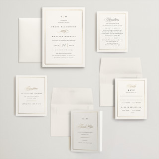 This is a linen wedding invitations with foil pressed by Erica Krystek called timeless printing on signature in grand